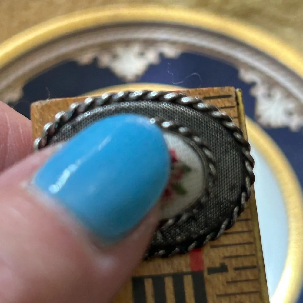 Vintage Petit Point Rose Brooch
